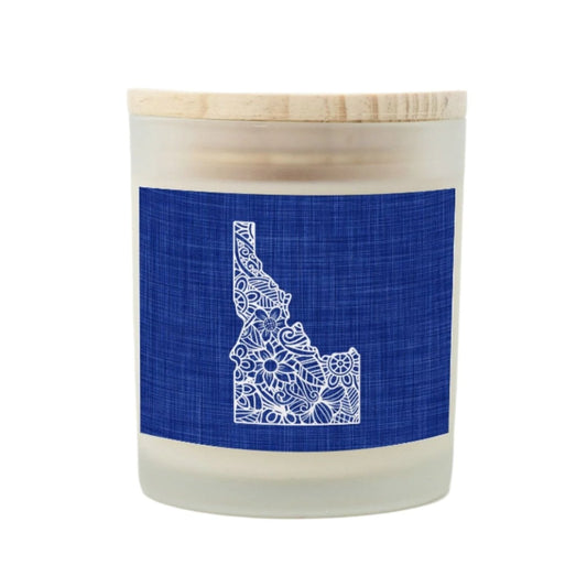 State Mandala Candle with Blue Background-Luxe Palette