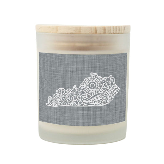 State Mandala Candle with Gray Background-Luxe Palette