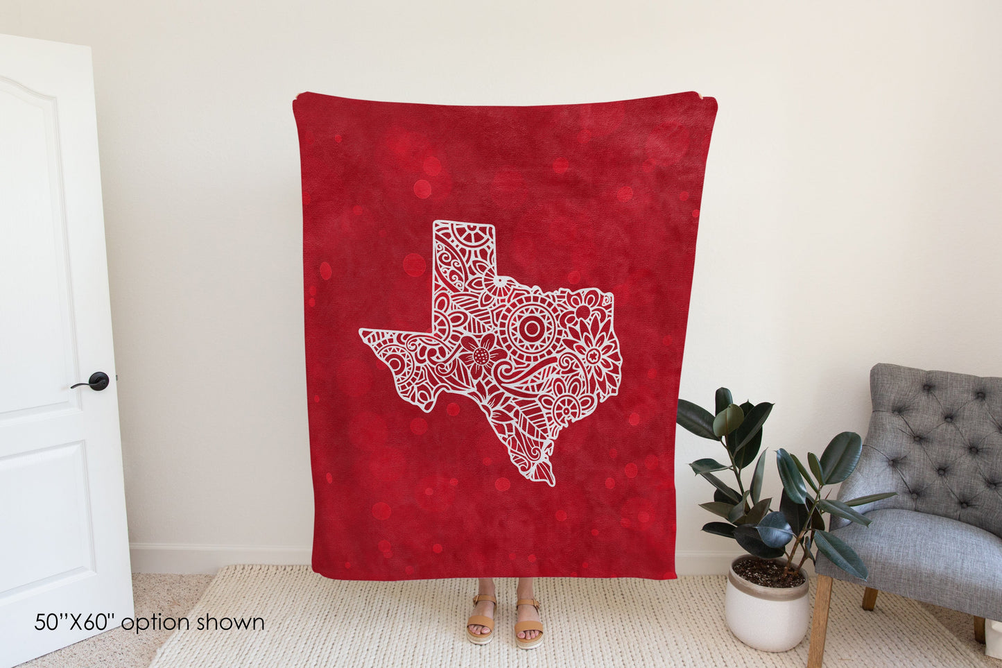 Texas Blanket | Texas State Mandala Blanket | Texas Home Blanket-Luxe Palette