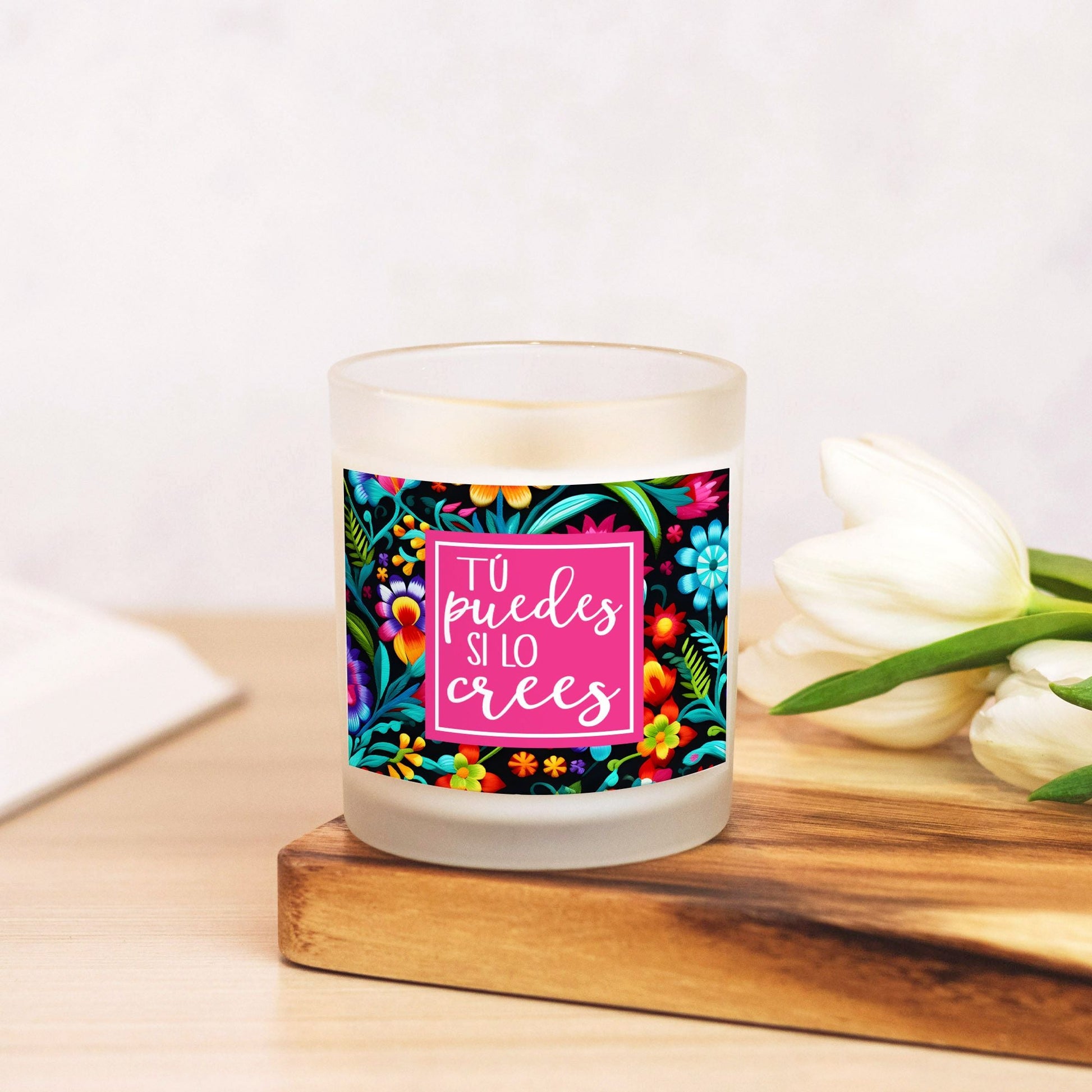 Tú Puedes Si Lo Crees Inspirational Candle | Motivational Gift, Vela Inspiracional, Positive Affirmation for Hispanic & Latino Culture-Luxe Palette