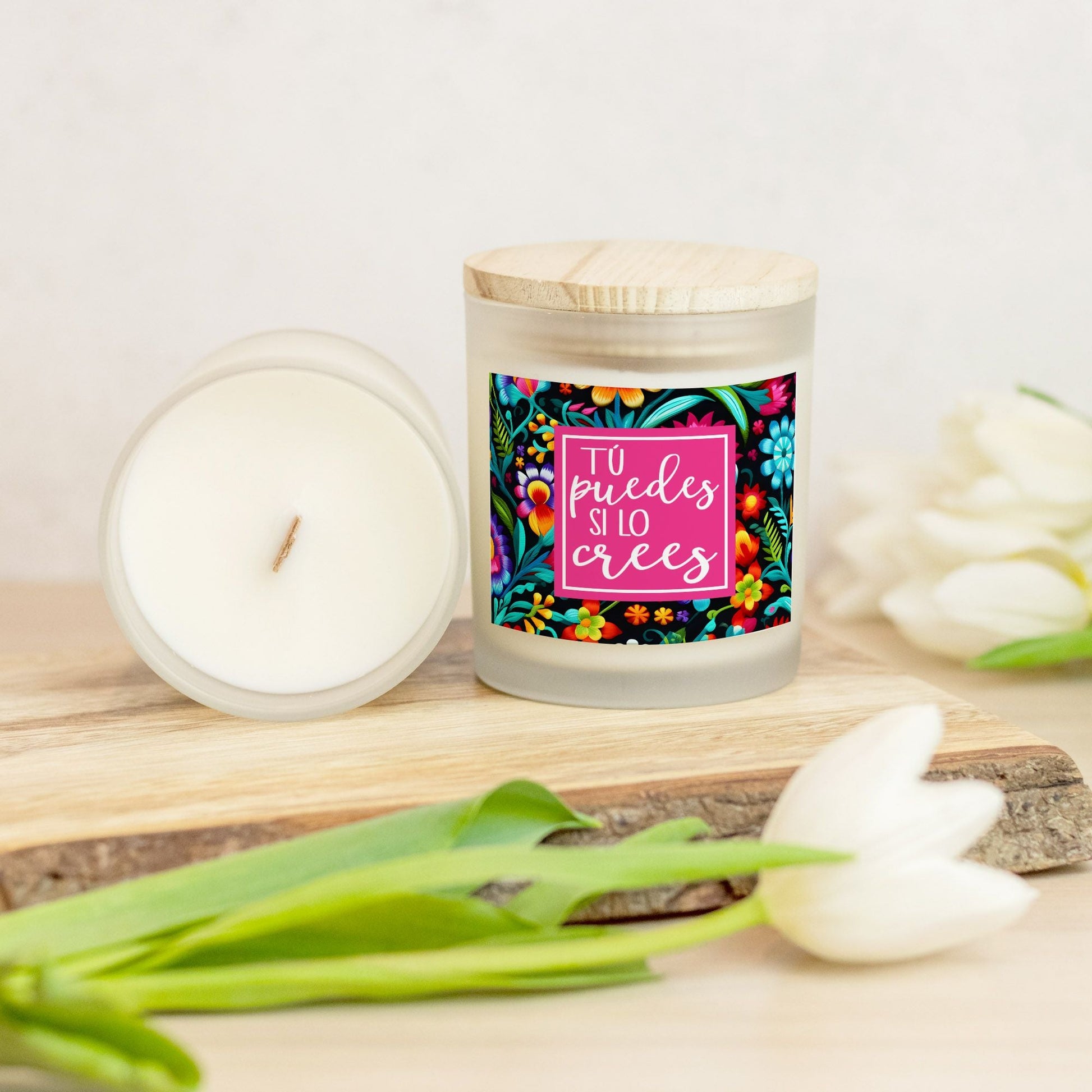 Tú Puedes Si Lo Crees Inspirational Candle | Motivational Gift, Vela Inspiracional, Positive Affirmation for Hispanic & Latino Culture-Luxe Palette