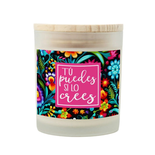 Tú Puedes Si Lo Crees Inspirational Candle | Motivational Gift, Vela Inspiracional, Positive Affirmation for Hispanic & Latino Culture-Luxe Palette