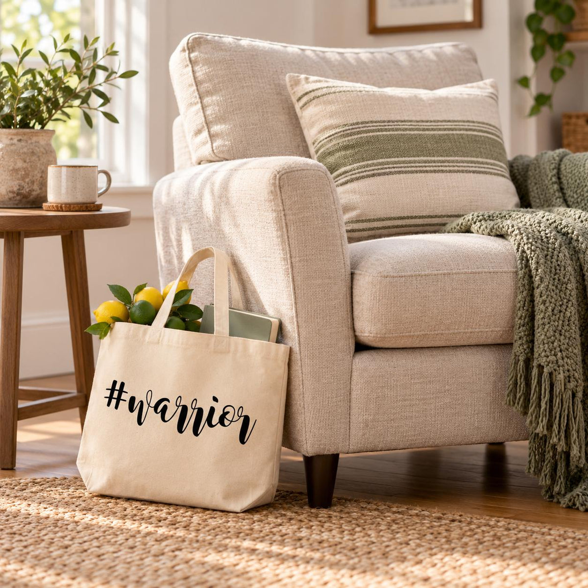 Warrior Hashtag Large Tote Bag-Luxe Palette