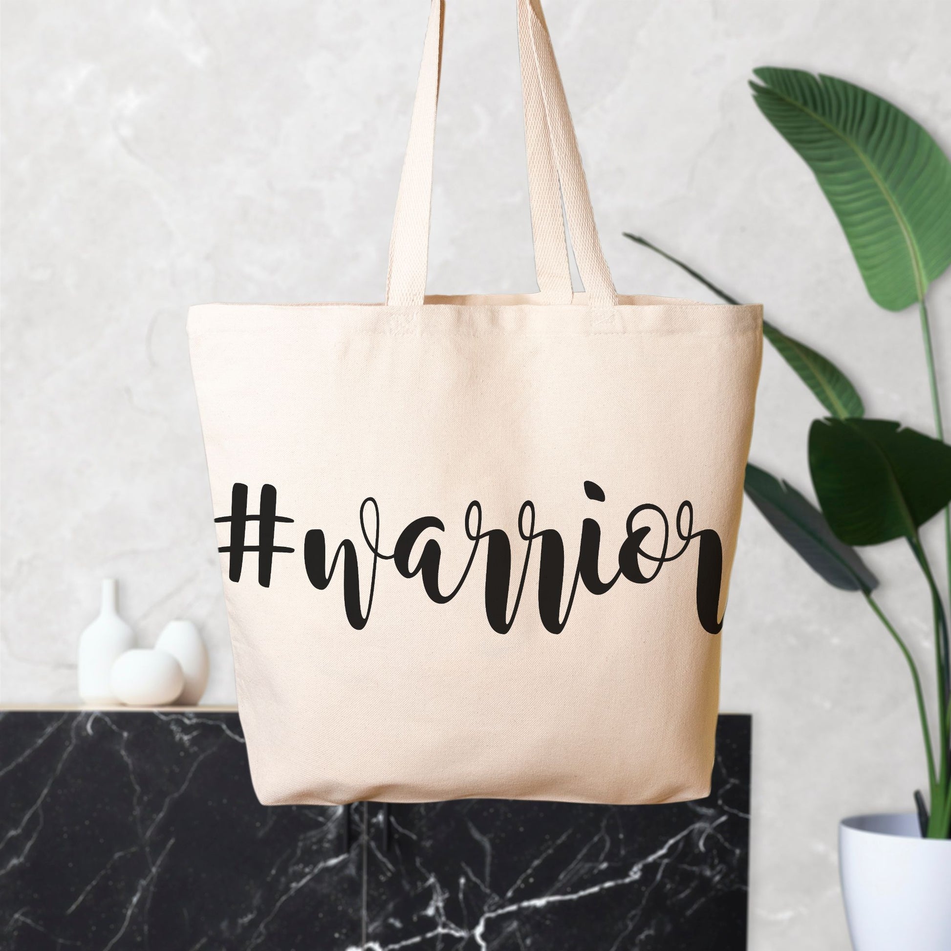 Warrior Hashtag Large Tote Bag-Luxe Palette
