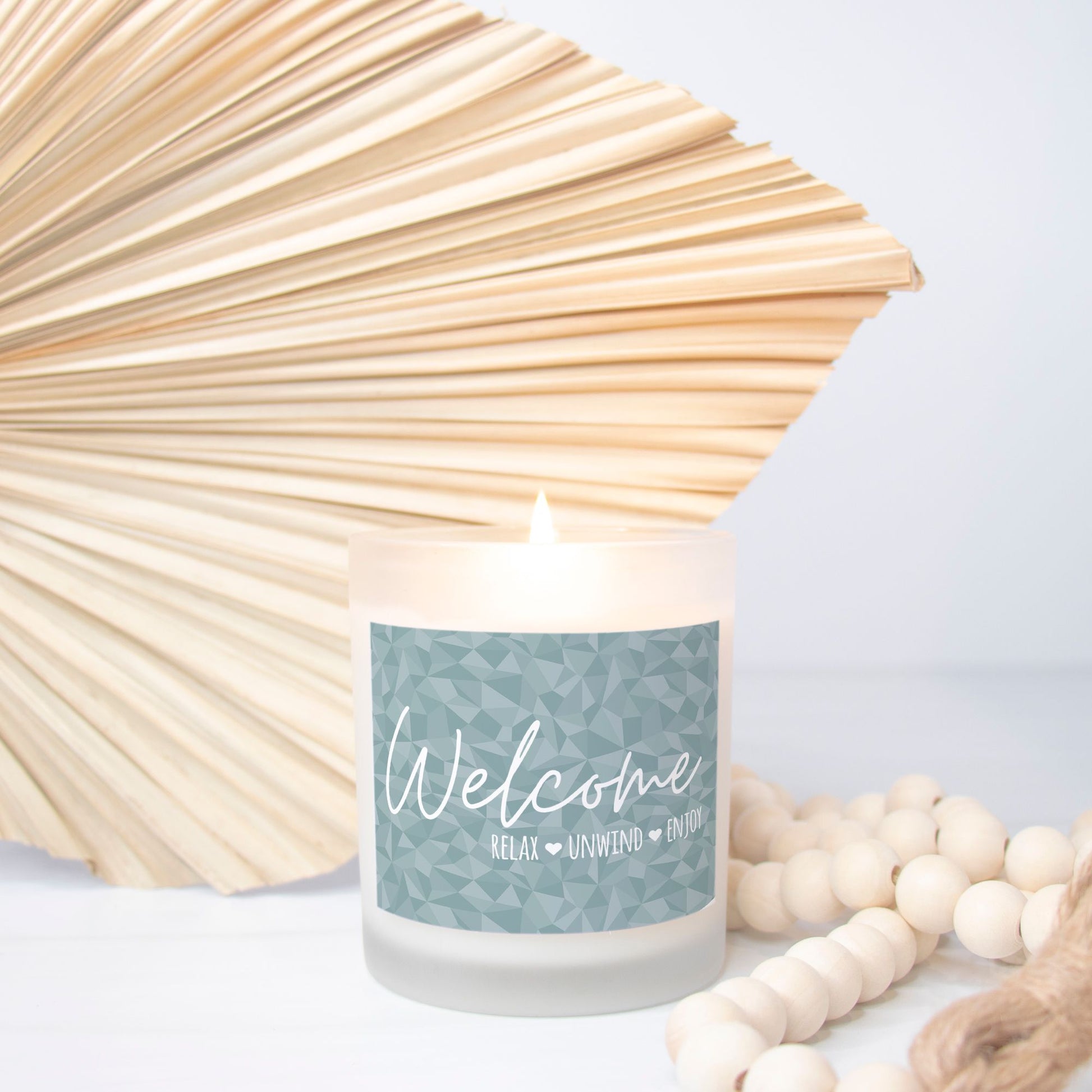 Welcome, Relax, Unwind, Enjoy Candle | Housewarming Candle-Luxe Palette