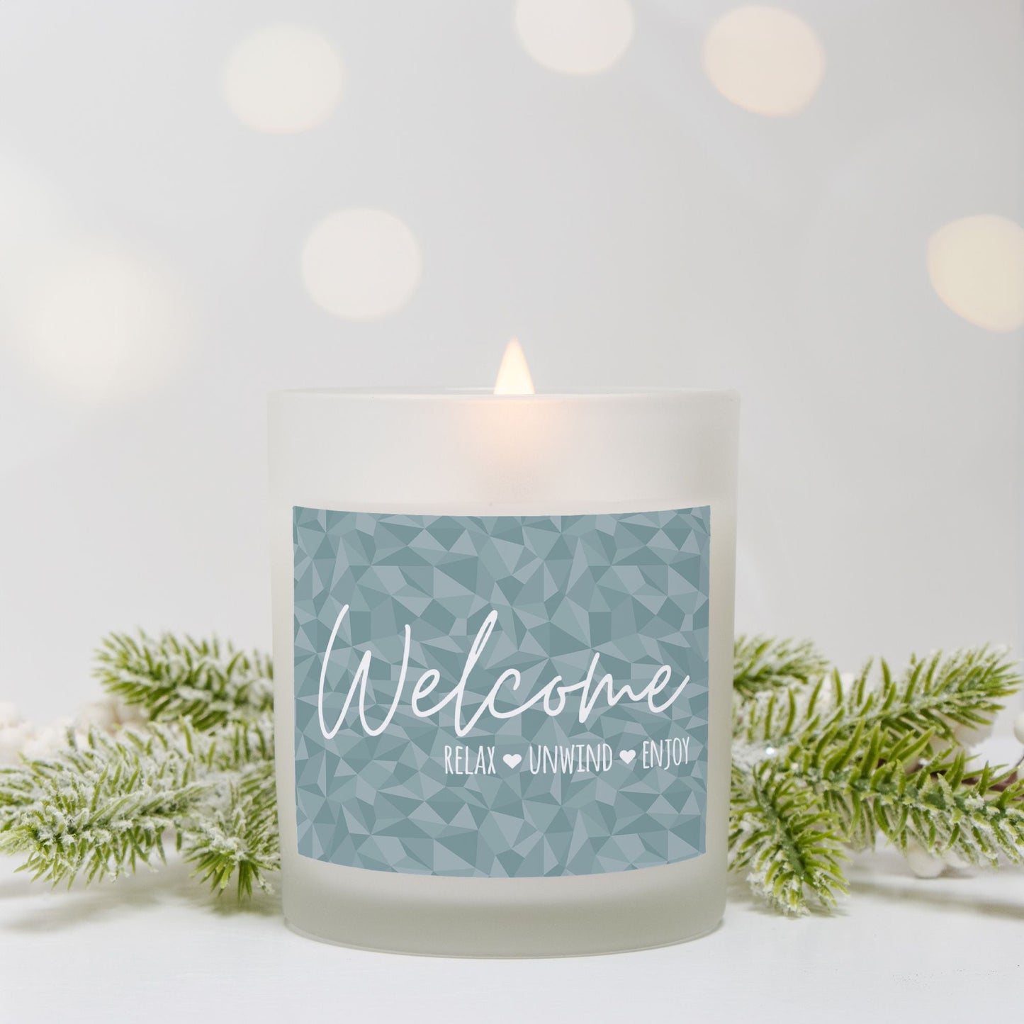 Welcome, Relax, Unwind, Enjoy Candle | Housewarming Candle-Luxe Palette