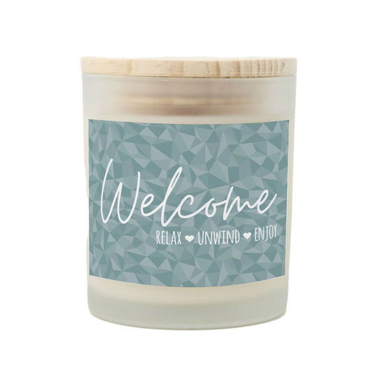 Welcome, Relax, Unwind, Enjoy Candle | Housewarming Candle-Luxe Palette