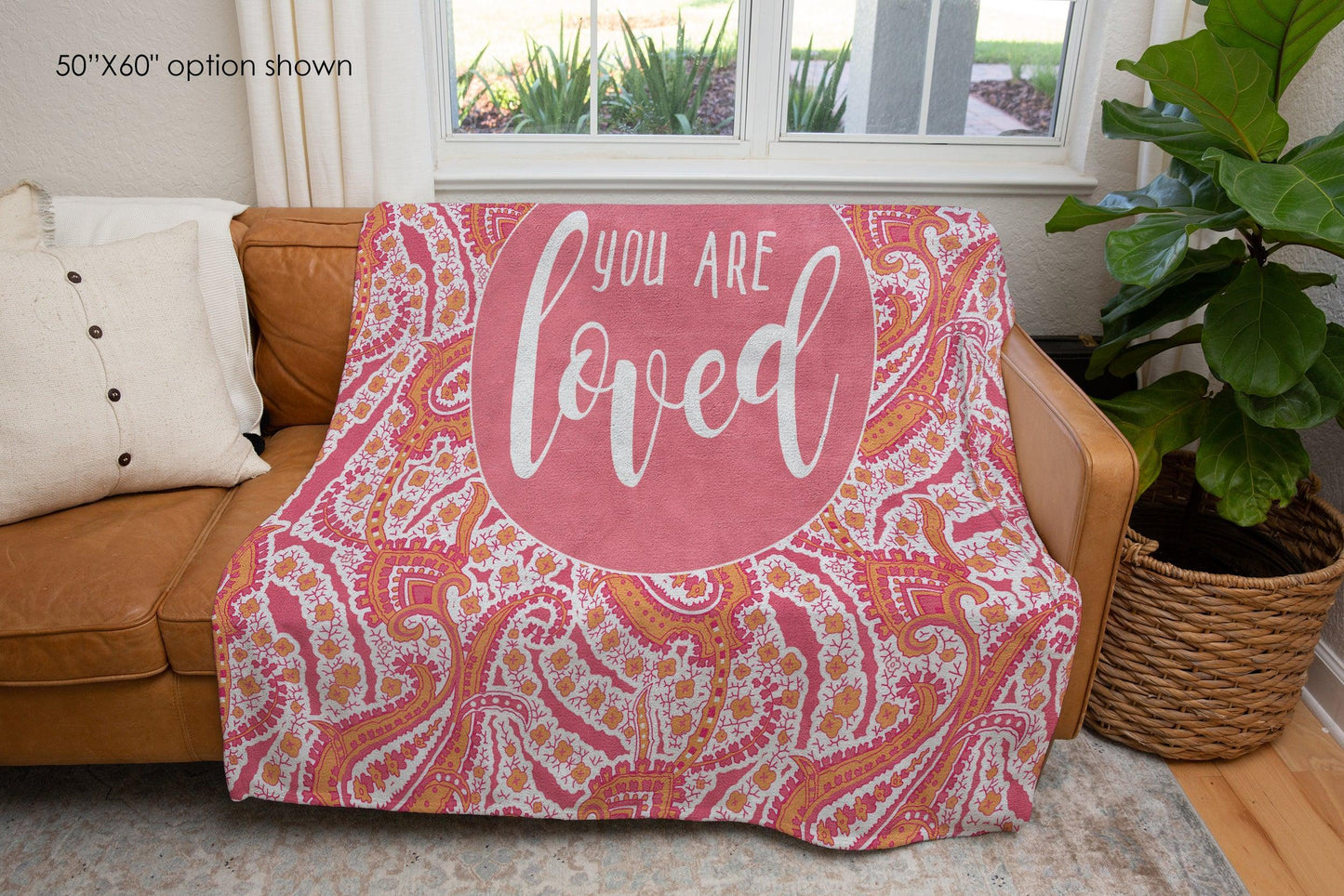 You Are Loved Paisley Inspirational Quote Blanket-Luxe Palette