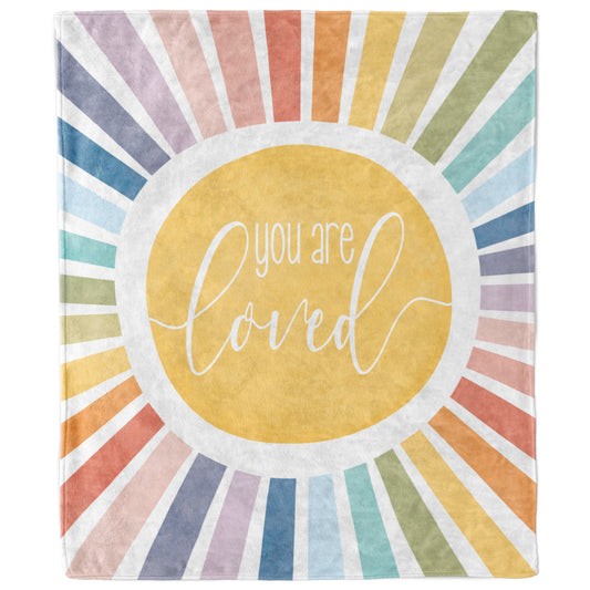 You Are Loved Sunburst Blanket | Baby & Encouragement Gift-Luxe Palette