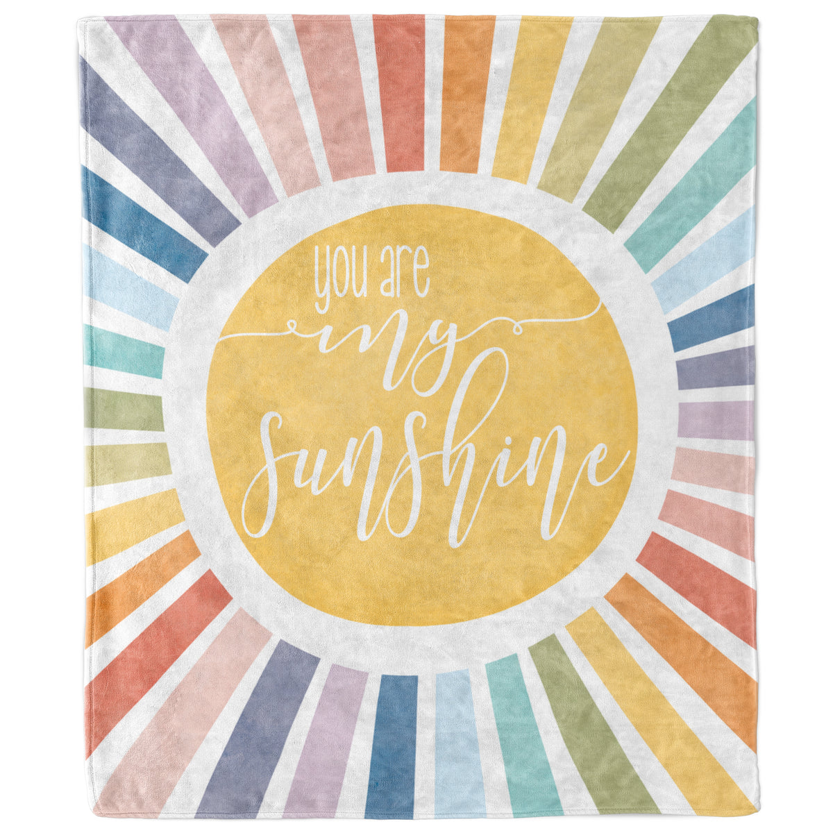 You Are My Sunshine Blanket | Pastel Sunburst Baby Blanket & Throw-Luxe Palette