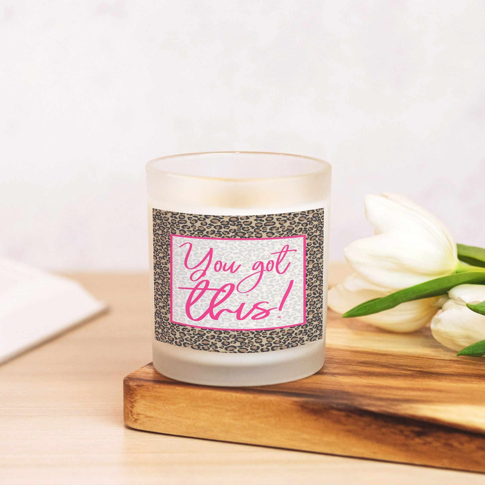 You Got This Leopard Print Candle Frosted Glass-Luxe Palette