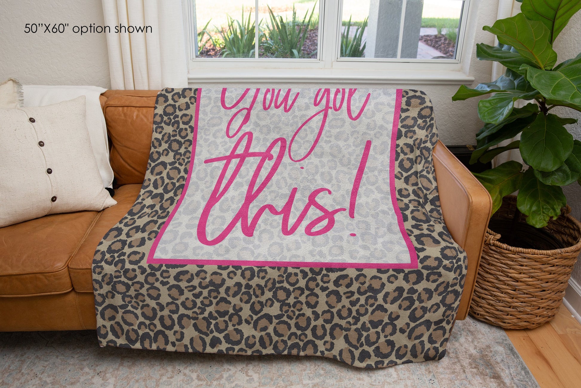 You Got This Leopard Print Inspirational Blanket | Positive Affirmations Blanket-Luxe Palette