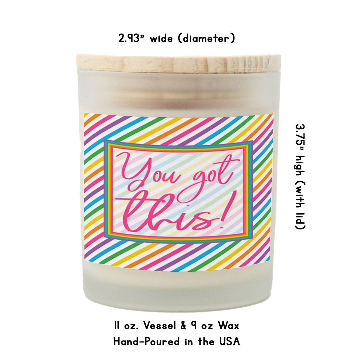 You Got This Rainbow Striped Inspirational Candle-Luxe Palette