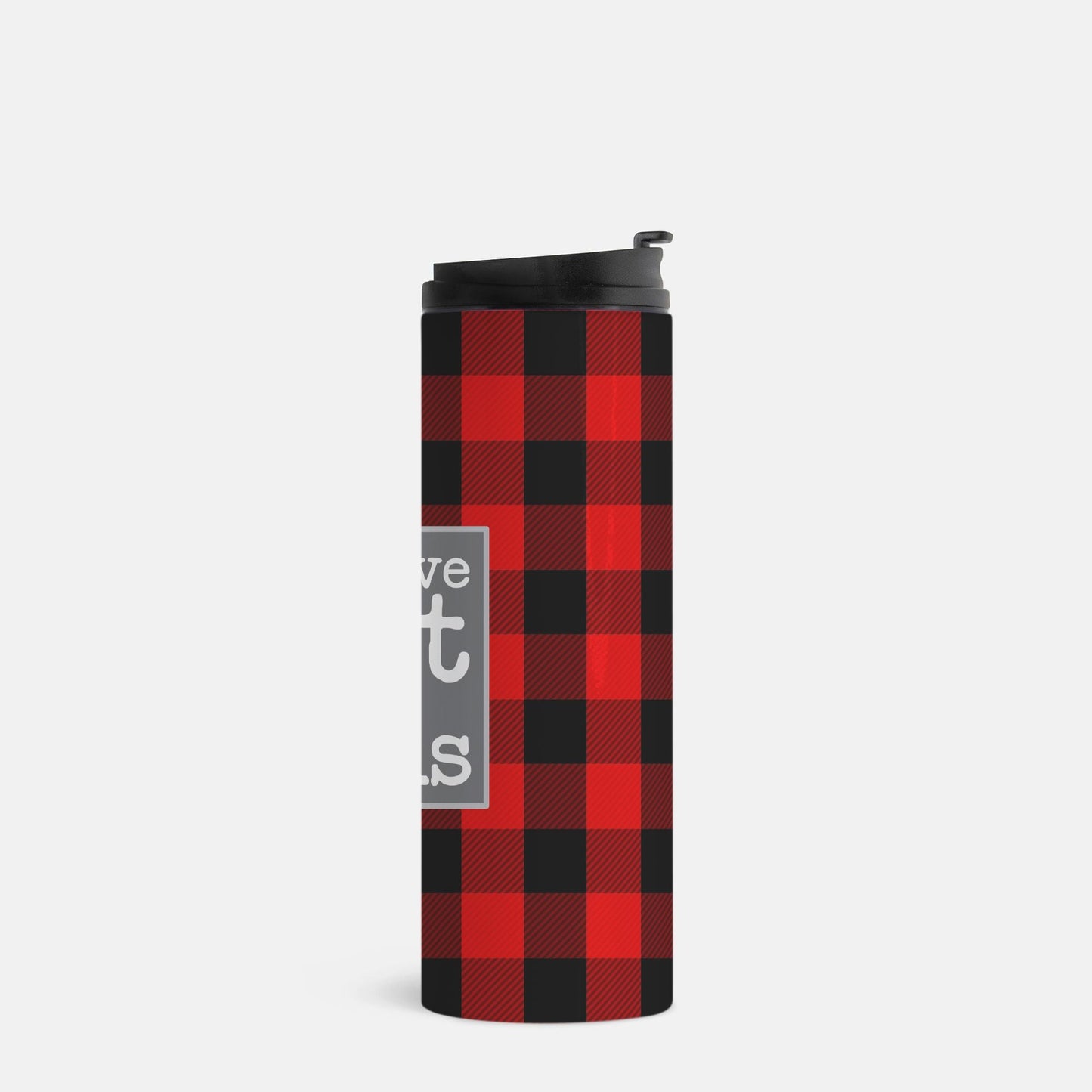 You've Got This Buffalo Plaid Thermal Travel Tumbler | 16oz Stainless Steel Mug | Insulated Coffee Cup for Men | Motivational Drinkware-Luxe Palette