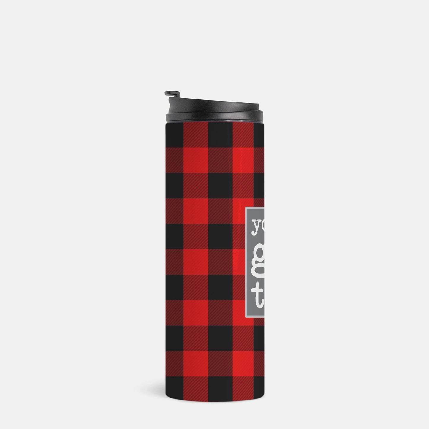 You've Got This Buffalo Plaid Thermal Travel Tumbler | 16oz Stainless Steel Mug | Insulated Coffee Cup for Men | Motivational Drinkware-Luxe Palette