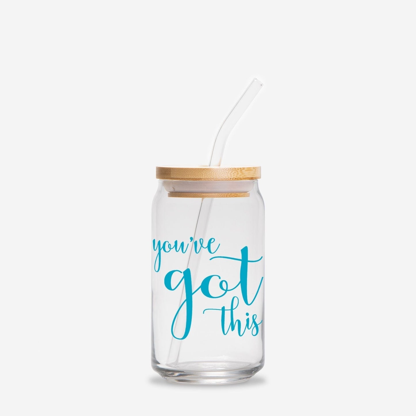 You’ve Got This Glass Can, 16oz Blue | Motivational Drinkware, Inspirational Gift for Daily Positive Affirmations-Luxe Palette