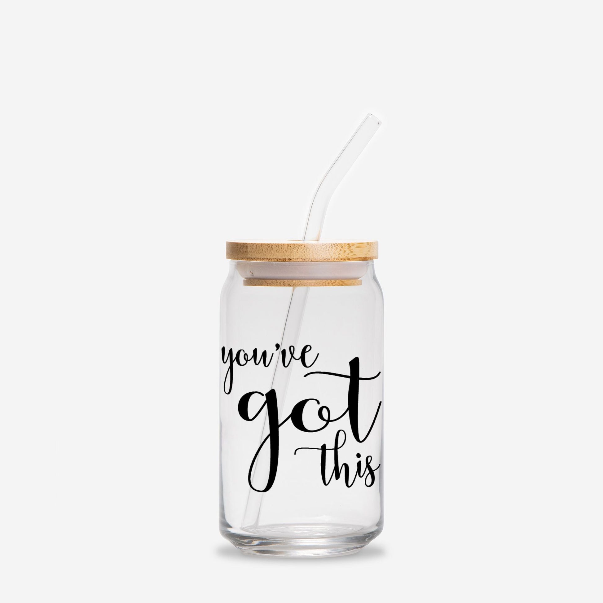 You've Got This Inspirational Glass Can 16oz - Black-Luxe Palette