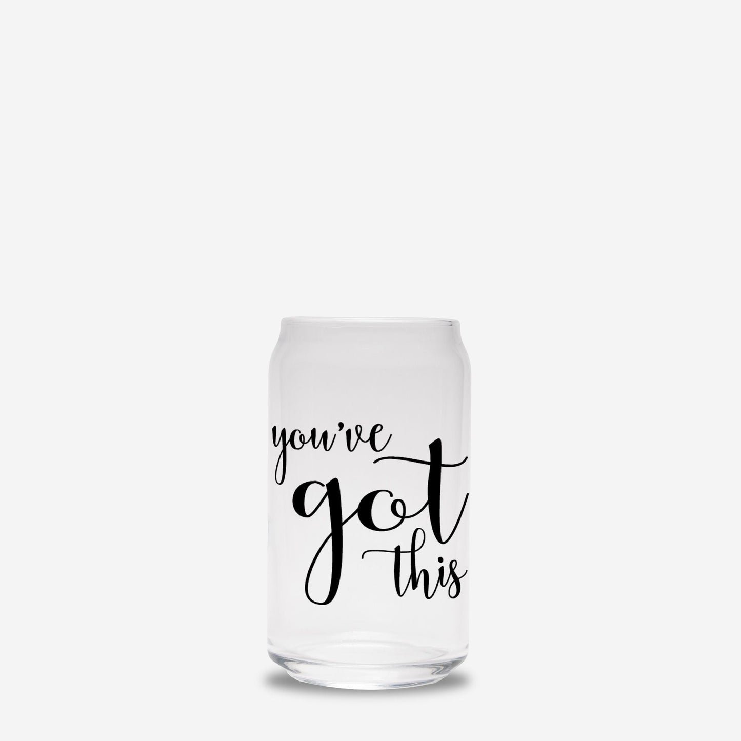 You've Got This Inspirational Glass Can 16oz - Black-Luxe Palette