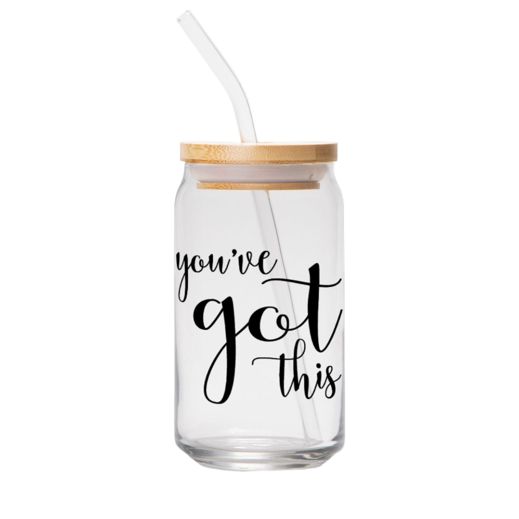 You've Got This Inspirational Glass Can 16oz - Black-Luxe Palette