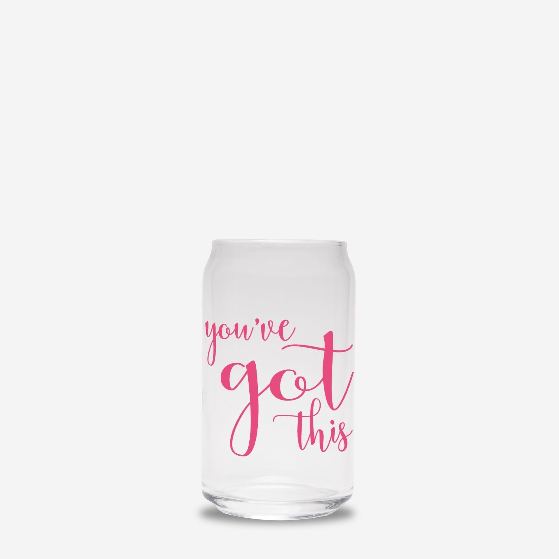 You've Got This Inspirational Glass Can 16oz - Pink-Luxe Palette