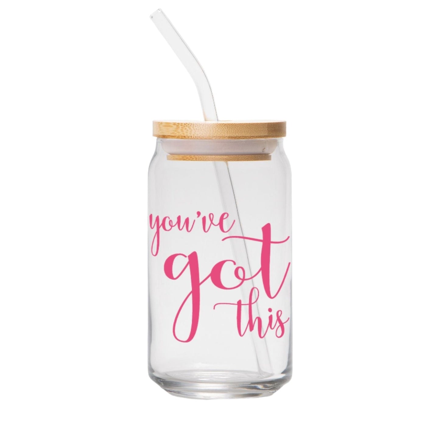 You've Got This Inspirational Glass Can 16oz - Pink-Luxe Palette