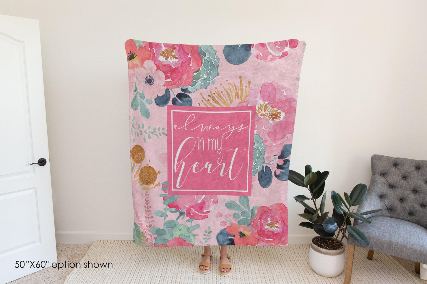 Always in My Heart Floral Blanket-Luxe Palette