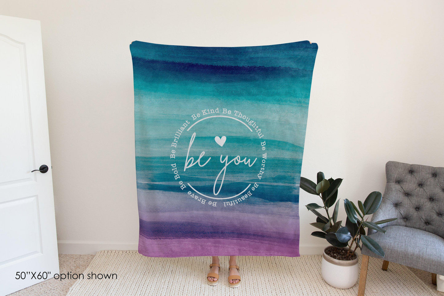 Be You Ombre Inspirational Blanket-Luxe Palette