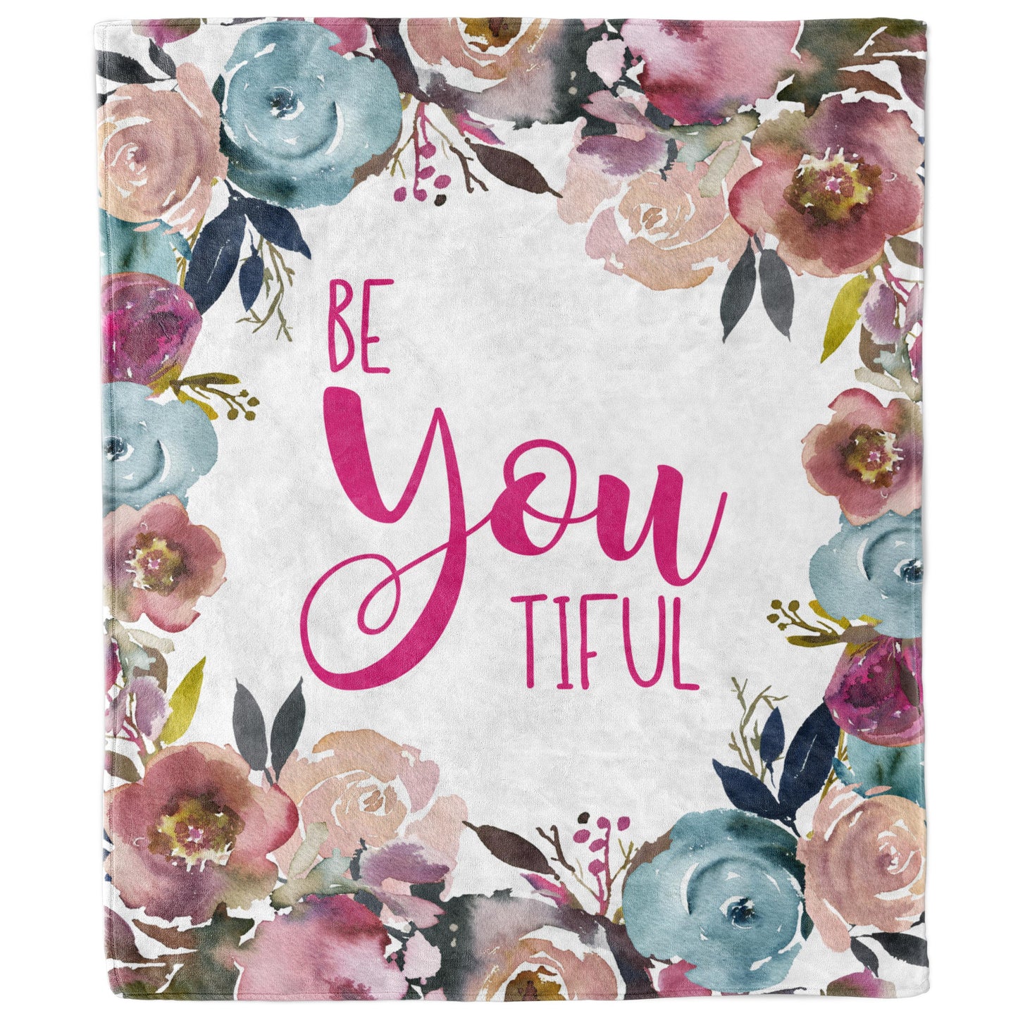 Be You Tiful Watercolor Flower Blanket-Luxe Palette