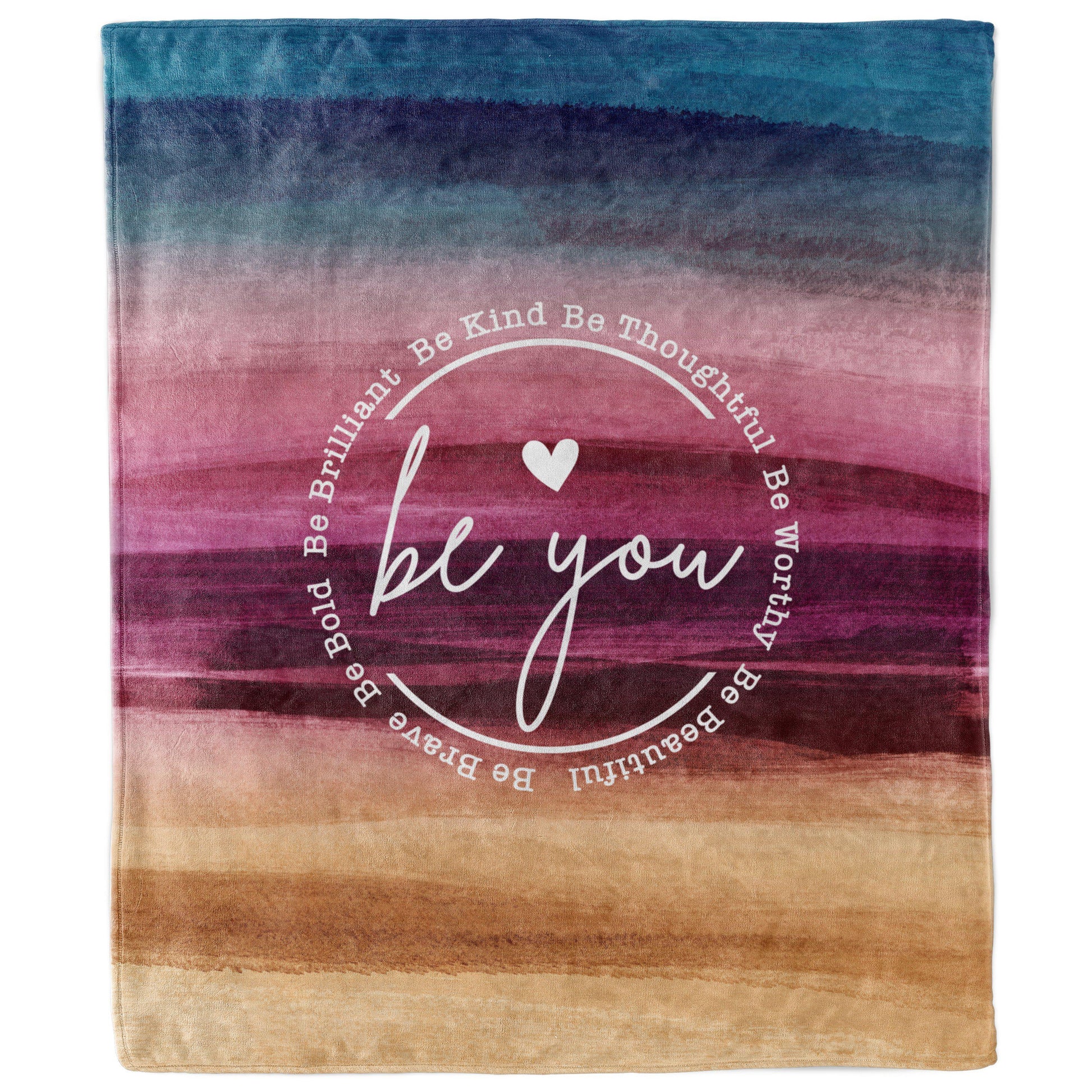 Be You Watercolor Ombre Inspirational Blanket-Luxe Palette