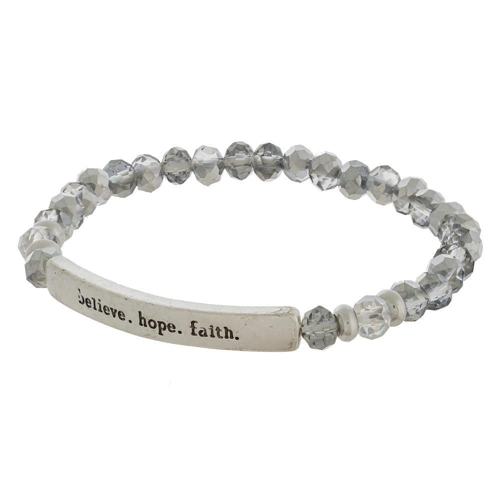 Believe Hope Faith Inspirational Bracelet-Luxe Palette