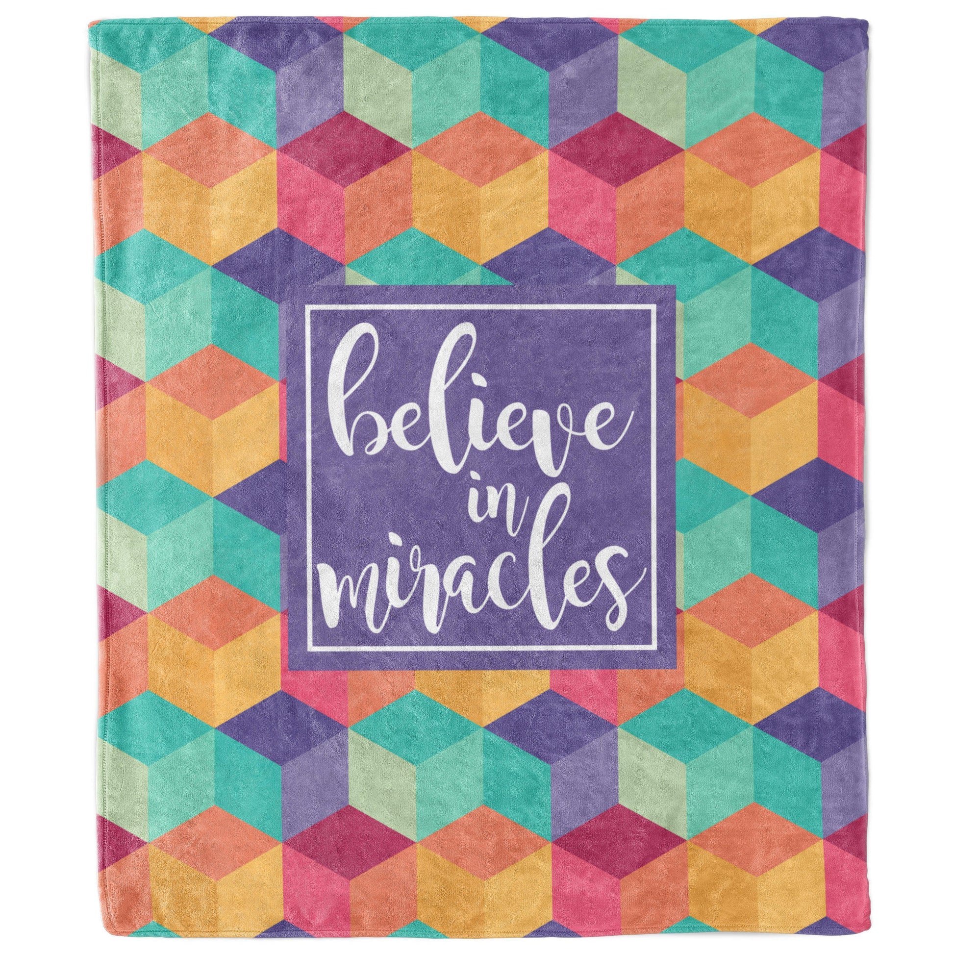 Believe in Miracles Multicolored Blanket-Luxe Palette