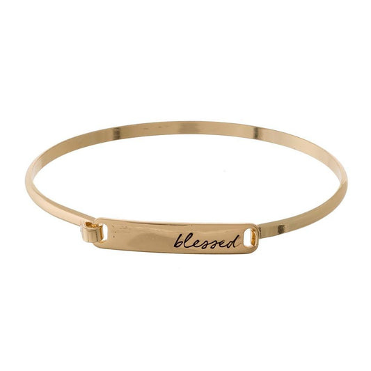 Blessed Inspirational Bangle Bracelet-Luxe Palette