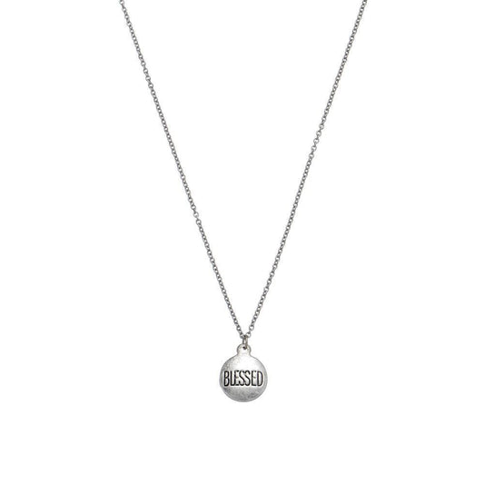 Blessed Inspirational Pendant Necklace - Silver-Luxe Palette