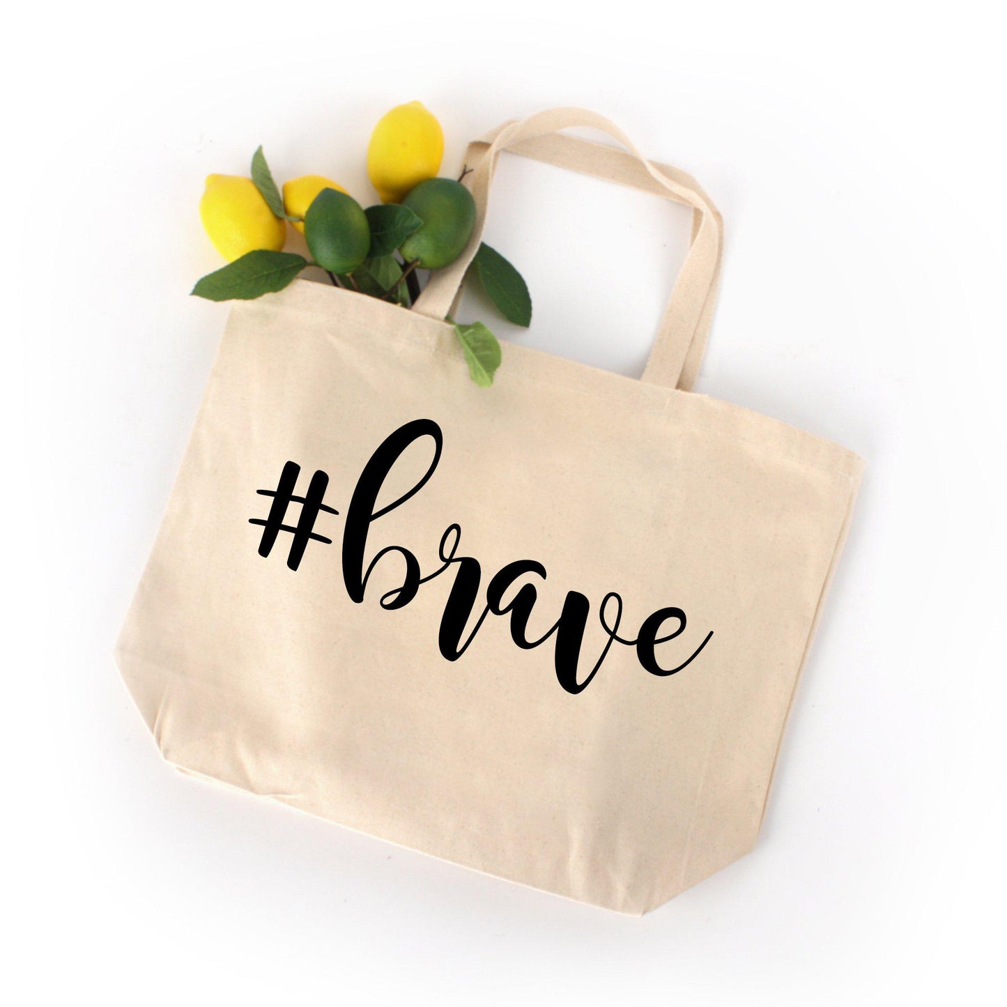 Brave Hashtag Large Tote Bag-Luxe Palette