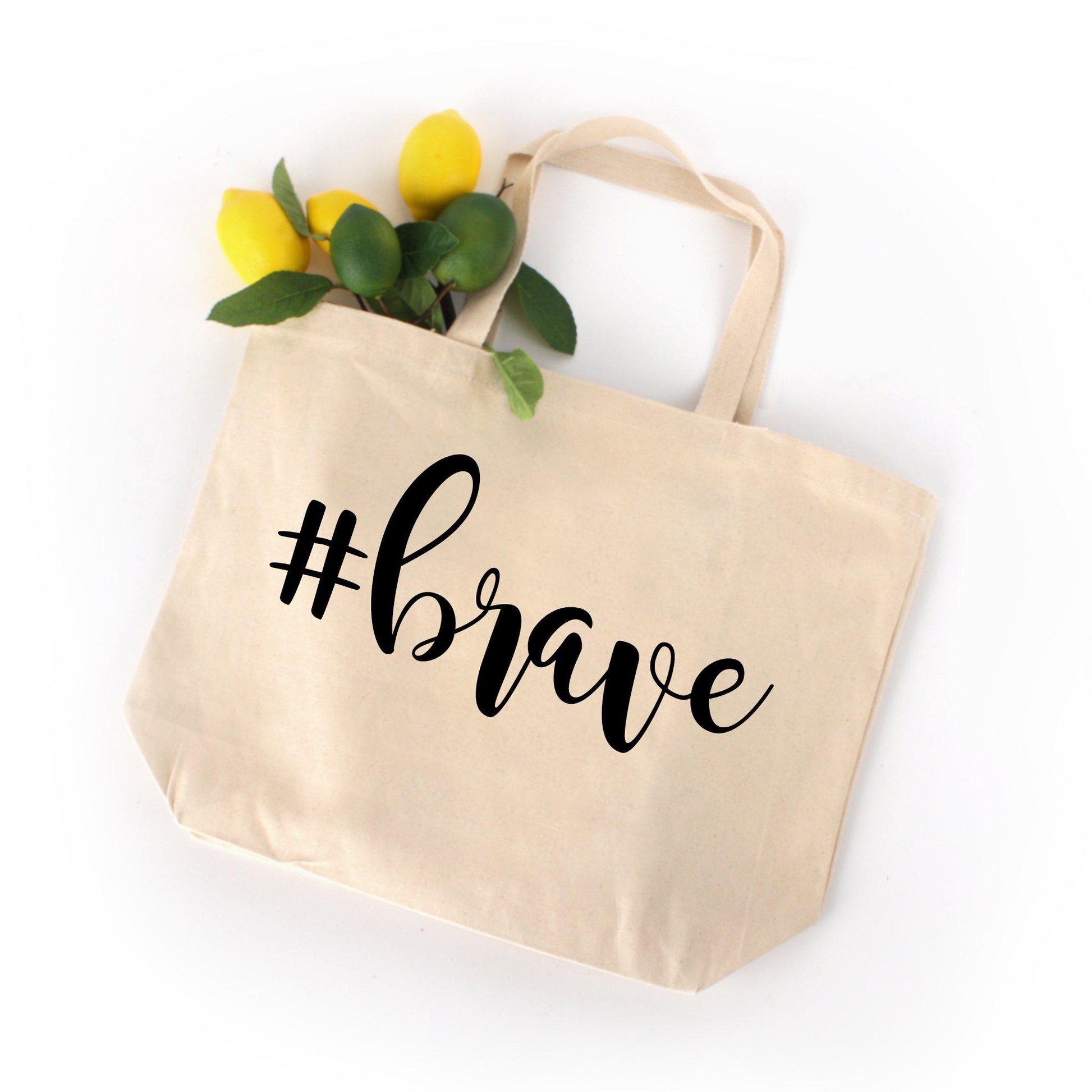 Brave Hashtag Large Tote Bag-Luxe Palette