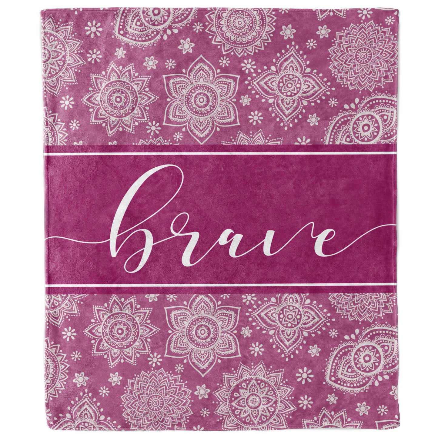 Brave Mandala Inspirational Quote Blanket-Luxe Palette