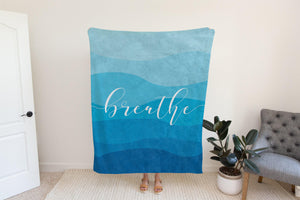 Breathe Aqua Teal Wave Blanket-Luxe Palette