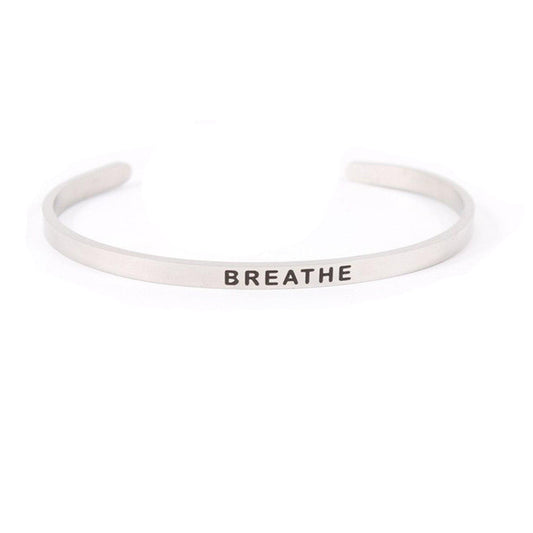 Breathe Inspirational Bangle Bracelet-Luxe Palette