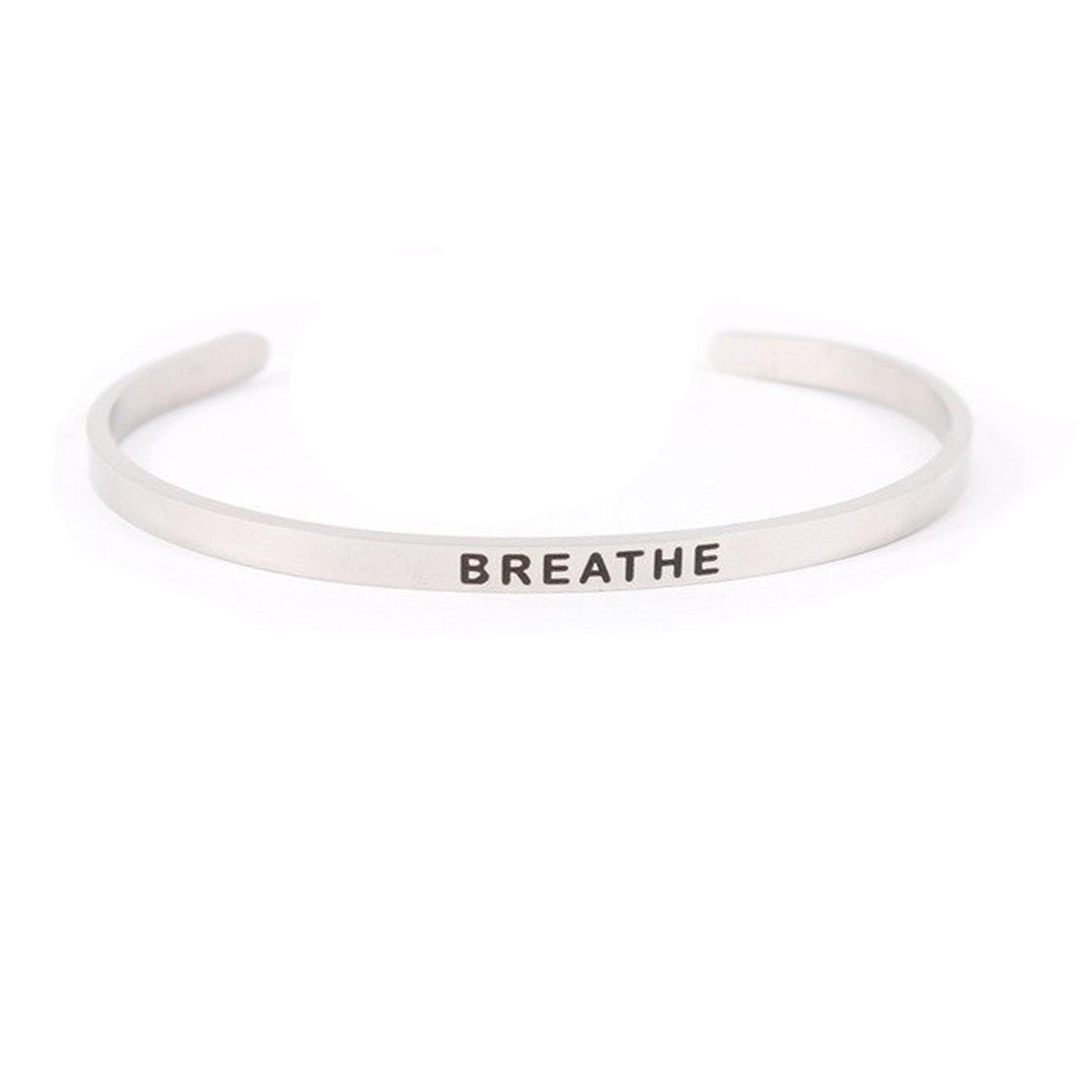 Breathe Inspirational Bangle Bracelet-Luxe Palette