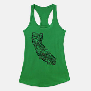 California Mandala Women's Racerback Tank Top-Luxe Palette