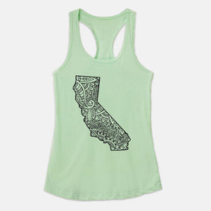 California Mandala Women's Racerback Tank Top-Luxe Palette