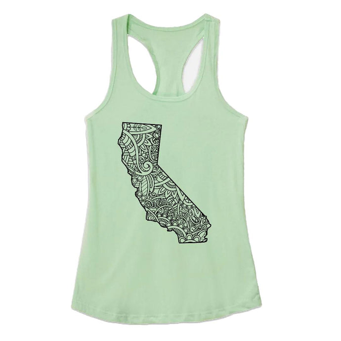 California Mandala Women's Racerback Tank Top-Luxe Palette