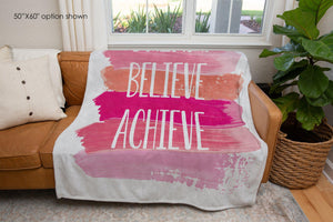 Dream Believe Achieve Inspirational Blanket-Luxe Palette