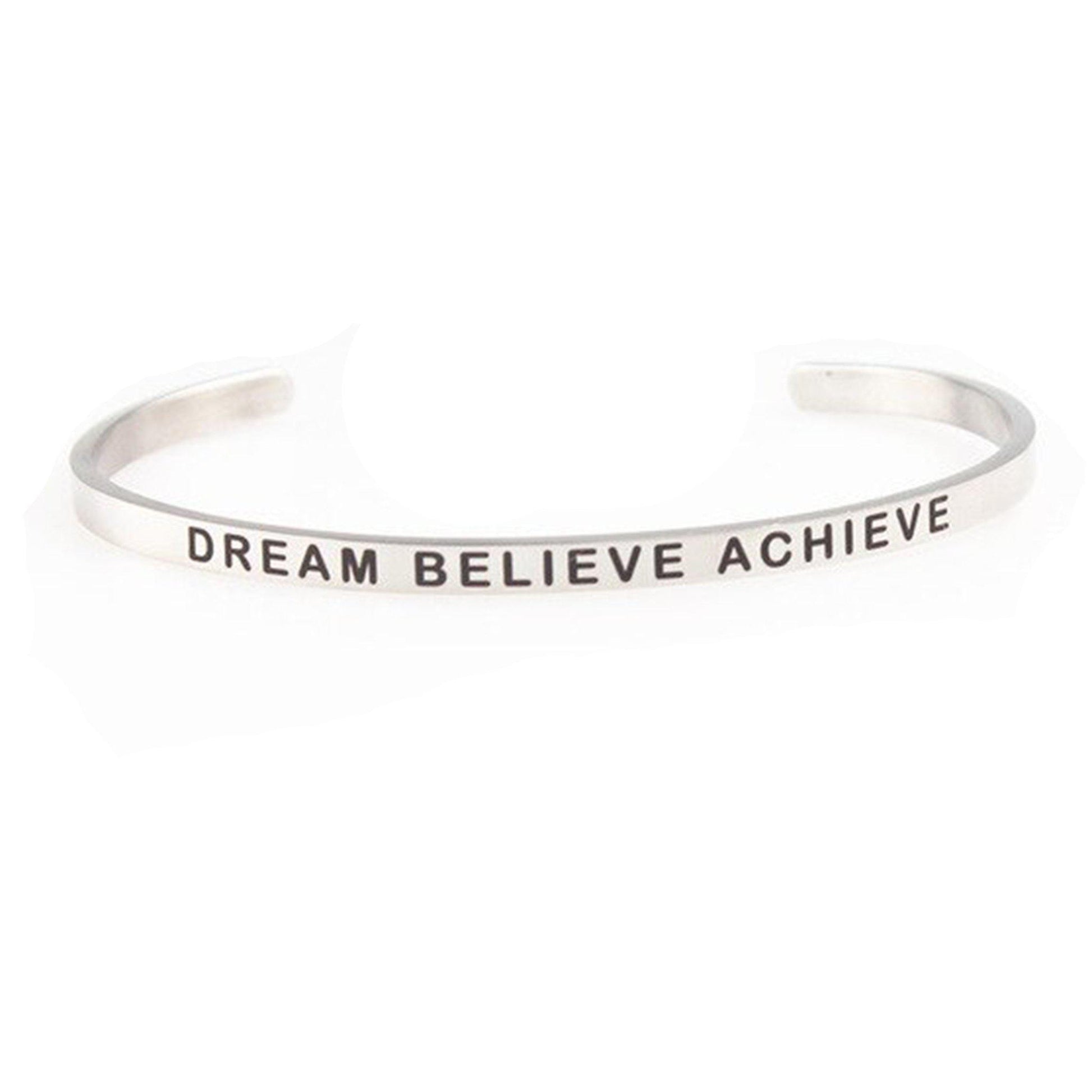 Dream Believe Achieve Inspirational Mantra Bracelet-Luxe Palette