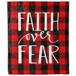 Faith Over Fear Buffalo Plaid Blanket-Luxe Palette