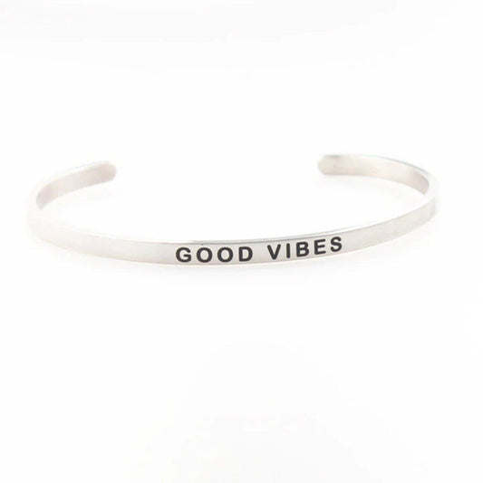 Good Vibes Inspirational Bangle Bracelet-Luxe Palette