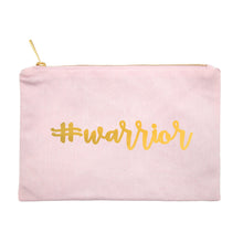 Hashtag Warrior Gold or Silver Foil Canvas Pouch in Black, Pink, or White-Luxe Palette