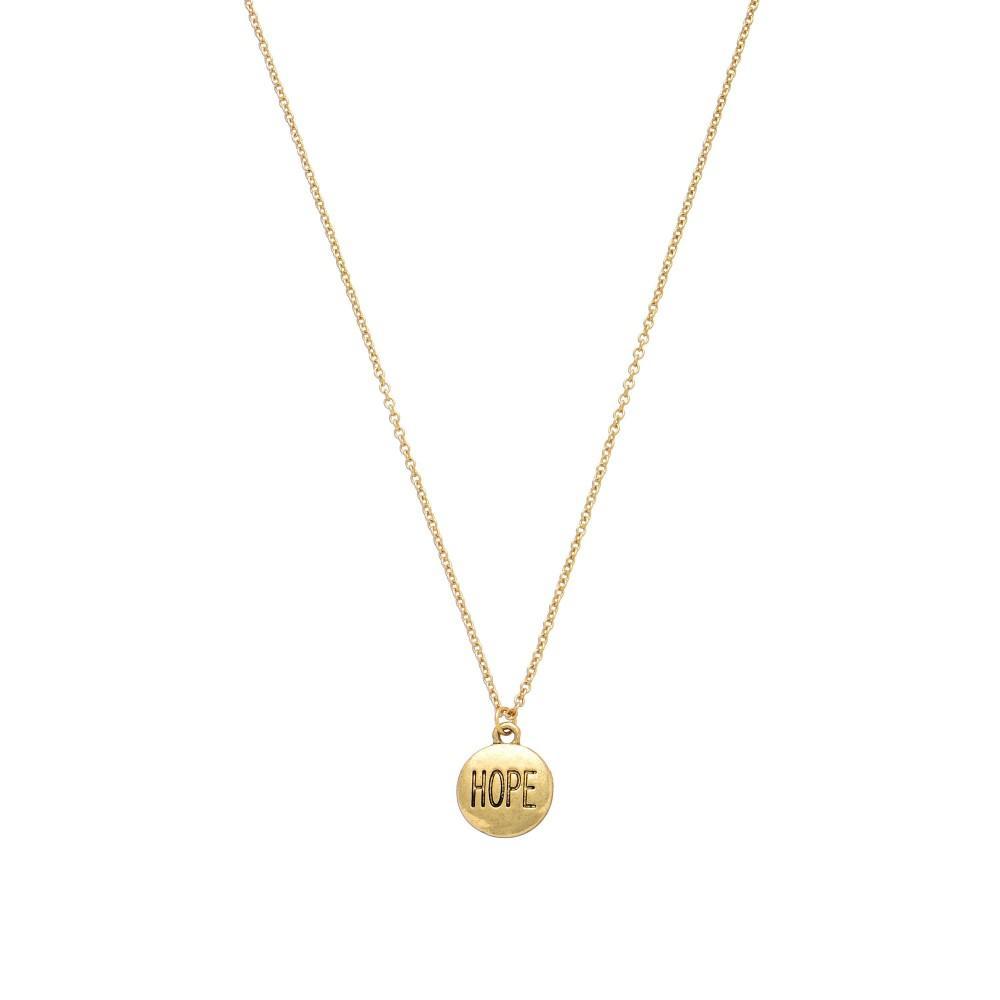 Hope Motivational Pendant Necklace - Gold-Luxe Palette