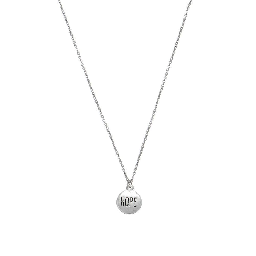 Hope Motivational Pendant Necklace - Silver-Luxe Palette
