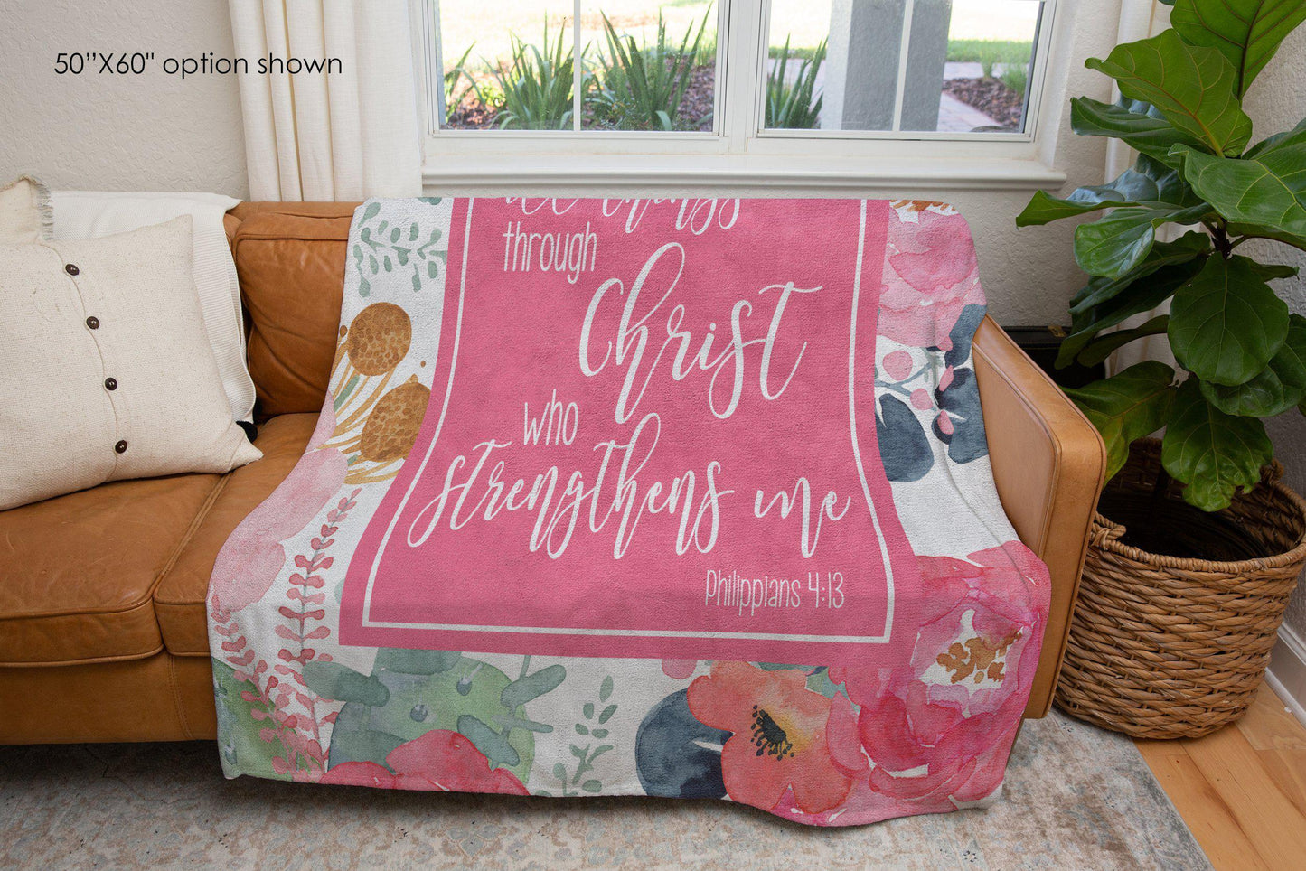 I Can Do All Things Through Christ Blanket, Philippians 4:13 Christian Encouragement Gift-Luxe Palette